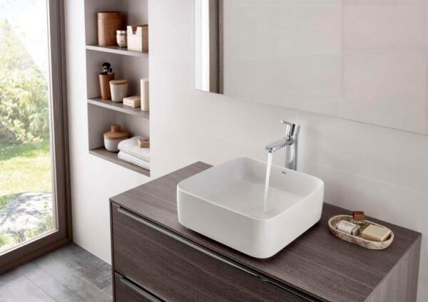 Roca Naia Medium Basin Mixer | Cold Start, Click-Clack Waste | Chrome