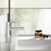 Roca Naia Medium Basin Mixer | Cold Start, Click-Clack Waste | Chrome