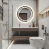 Shukan TR-2002 Round LED Mirror 600 mm | Swirl Design, Backlit | Buildtique