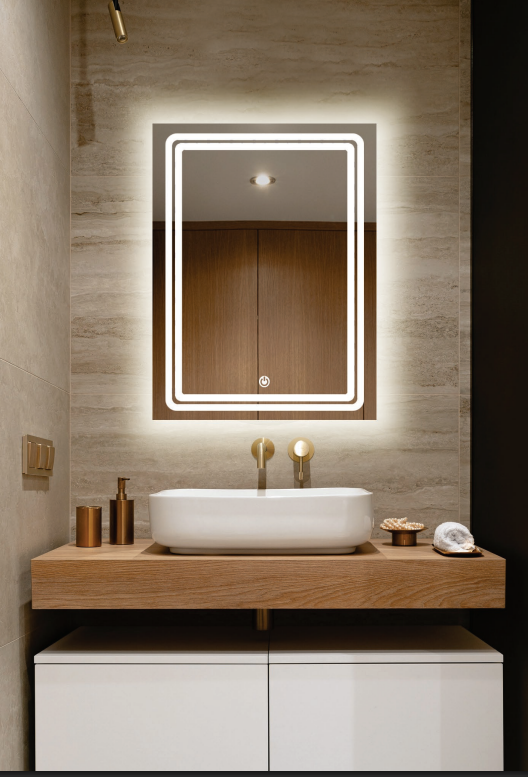 TS 1013 Rectangular LED Bathroom Mirror, 460 x 600 mm, Frameless