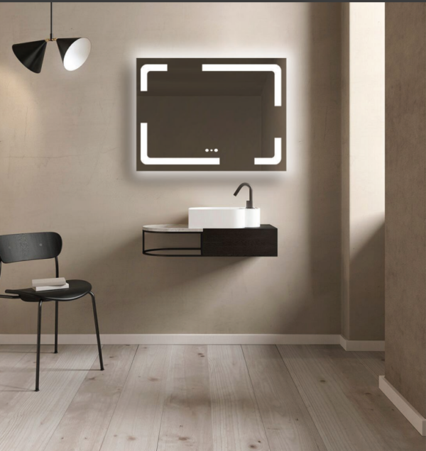 Shukan TS-1002H LED Bathroom Mirror, 460 x 800 mm, Frameless