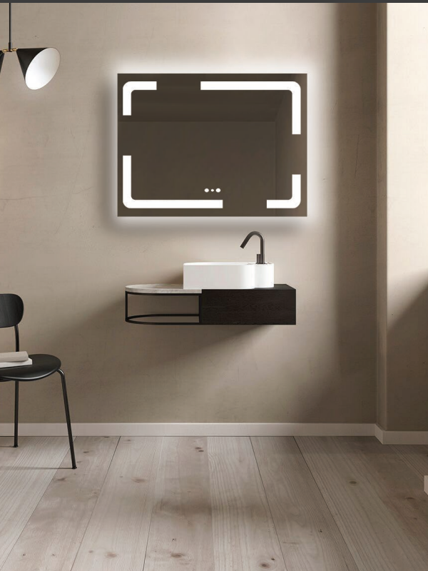 Shukan TS-1002H LED Bathroom Mirror, 460 x 800 mm, Frameless