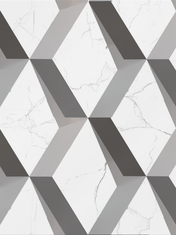 3D-125 Geometric Polished Porcelain Tile 600 x 600 mm | Buildtique