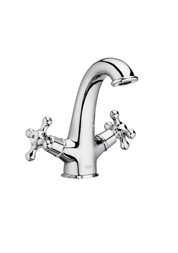Roca Carmen Twin-Lever Basin Mixer | Vintage Style, Chrome