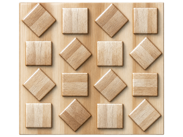 Embossed 4×4 Wooden Tile Panel 3D-158 Wood-Effect 3D Polished Vitrified Porcelain Tile, 600 x 600 mm, Natural Oak
