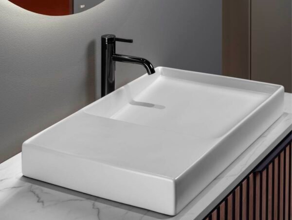 Roca Horizon Countertop Basin with Tap Hole 600mm | Onyx