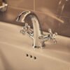 Roca Carmen Twin-Lever Basin Mixer | Vintage Style, Chrome