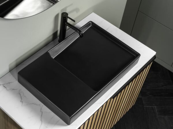 Roca Horizon Countertop Basin with Tap Hole 600mm | Onyx