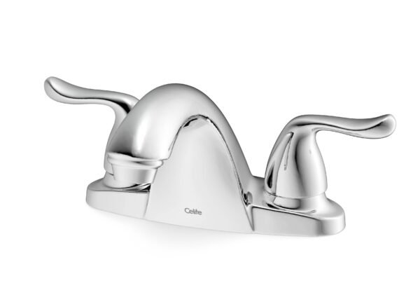 Celite Elemental 4" Centerset Basin Mixer | Twin-Lever, Pop-Up Waste | Chrome