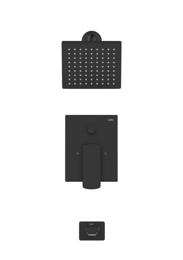 Celite Elemental 3-Piece Shower Kit | Matte Black | Single-Lever Valve & Tub Spout
