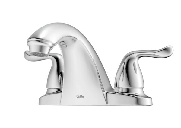 Celite Elemental 4" Centerset Basin Mixer | Twin-Lever, Pop-Up Waste | Chrome