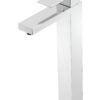 Celite Cube High Basin Mixer | Square Single-Lever, Tall Spout | Chrome