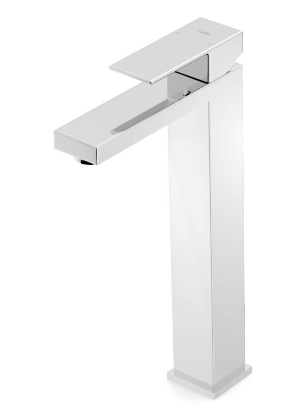 Celite Cube High Basin Mixer | Square Single-Lever, Tall Spout | Chrome