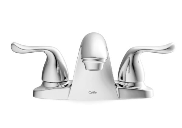 Celite Elemental 4" Centerset Basin Mixer | Twin-Lever, Pop-Up Waste | Chrome
