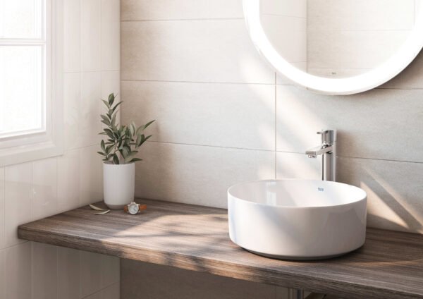 Roca Naia High Basin Mixer | Cold Start, Click-Clack Waste | Chrome