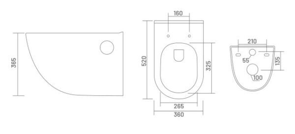 Senisto Rob Wall-Hung Rimless Toilet