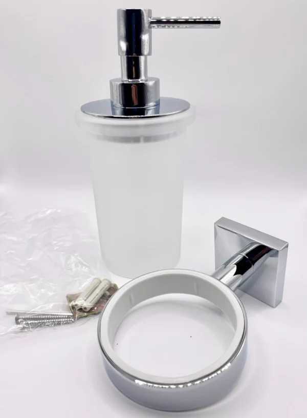 Roca Pure Wall-Mounted Soap Dispenser | Chrome & Glass